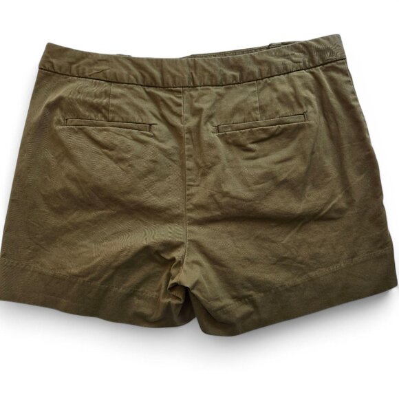 Banana Republic Womens Chino Sailor Button Shorts Olive Green Side Zip  Size 10 - Picture 2 of 5
